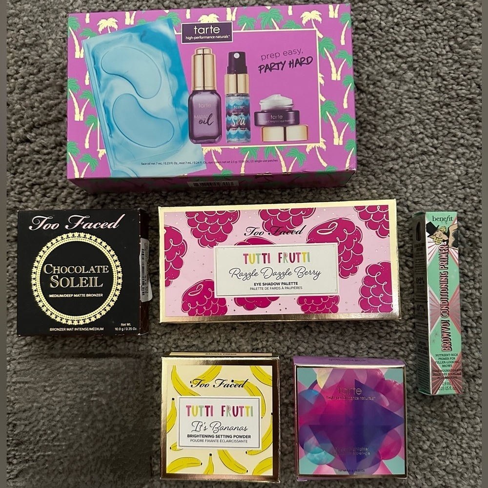 Lot of Too Faced, tarte and Benefit products NIB